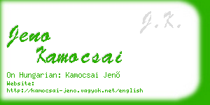 jeno kamocsai business card